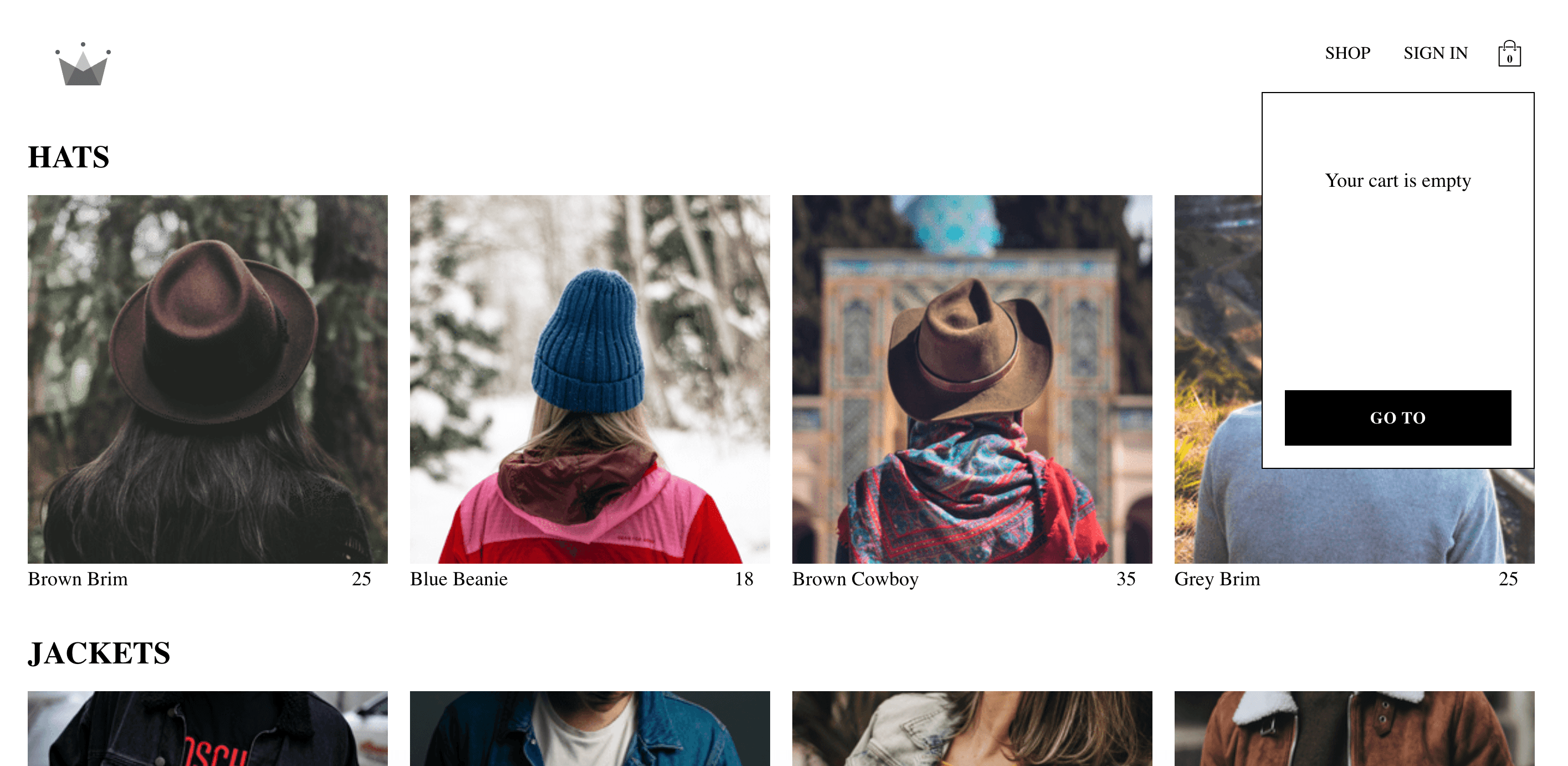 crown-clothing 專案畫面